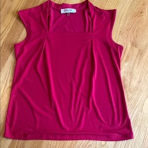 Jones Studio Pink Sleeveless Mandarin Collar Blouse